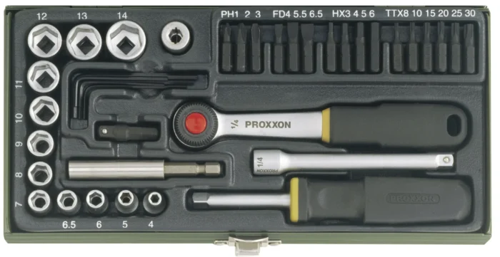 Padruni- Ja otsakukompl ¼” 38 osa Proxxon 23070 - Image 1