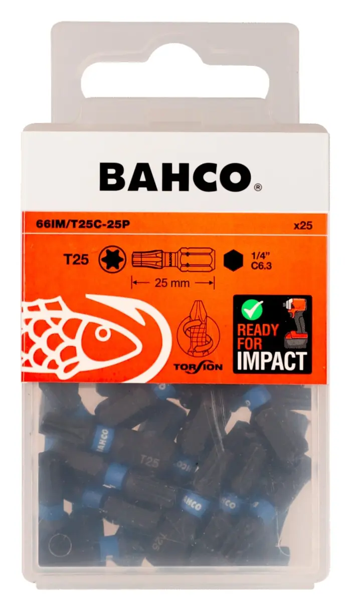 Otsakud 66IM T25 25mm Impact, 25tk Bahco - Image 1
