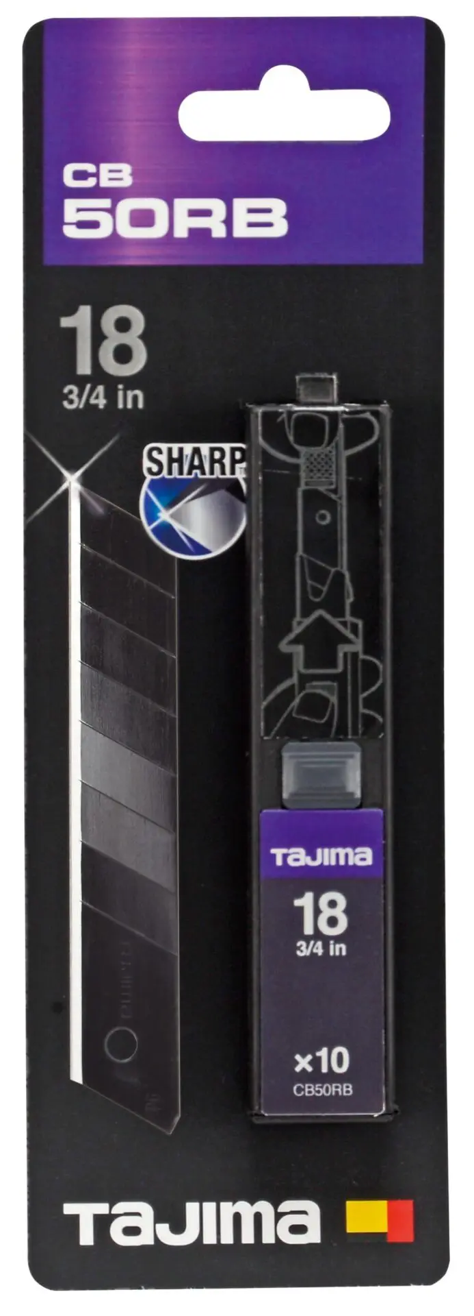 Tajima varutera DORA Razar Black Blades 18mm, 10 tk. - Image 1